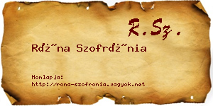 Róna Szofrónia névjegykártya